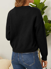 Load image into Gallery viewer, Flower Button Front Dropped Shoulder Cardigan