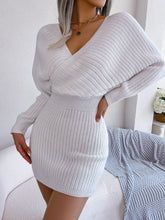 Load image into Gallery viewer, Rib-Knit Dolman Sleeve Sweater Dress