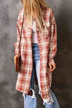 Load image into Gallery viewer, Double Take Plaid Button-Up Longline Shacket with Breast Pockets