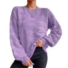 Load image into Gallery viewer, Round Neck Dropped Shoulder Sweater