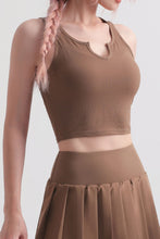 Load image into Gallery viewer, Notched Neck Cropped Sports Tank