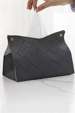 Load image into Gallery viewer, Woven Vegan Leather Tissue Box Cover