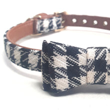 Load image into Gallery viewer, Black &amp; White Bow Fabric Dog Collar-2
