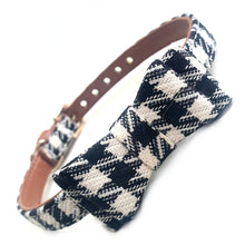 Load image into Gallery viewer, Black &amp; White Bow Fabric Dog Collar-0