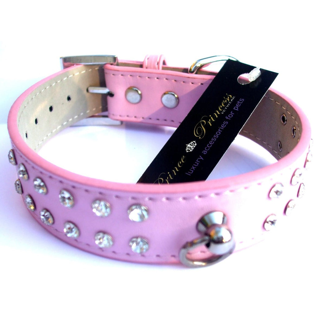 Double Row Crystal Rhinestone Dog Collars 10-20