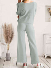 Load image into Gallery viewer, Long Sleeve Lounge Top and Drawstring Pants Set