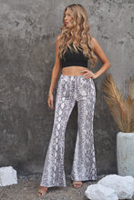 Load image into Gallery viewer, Snakeskin Print Flare Leg Pants