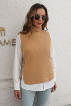 Load image into Gallery viewer, Ribbed Mock Neck Sleeveless Sweater Vest
