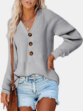 Load image into Gallery viewer, Half Button Long Sleeve Knit Top