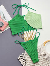 Load image into Gallery viewer, Green Neck Chain Detail One-Piece Swimsuit