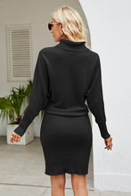 Load image into Gallery viewer, Ribbed Mock Neck Long Sleeve Dress