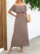 Load image into Gallery viewer, Off-Shoulder Slit Maxi Dress