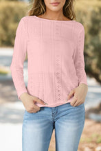 Load image into Gallery viewer, V-Neck Lace Detail Long Sleeve Blouse