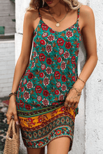 Load image into Gallery viewer, Printed Spaghetti Strap V-Neck Dress