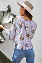 Load image into Gallery viewer, Floral Twisted Peplum Blouse