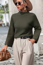 Load image into Gallery viewer, Mock Neck Dropped Shoulder Pullover Sweater