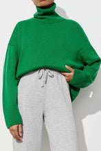 Load image into Gallery viewer, Turtle Neck Dropped Shoulder Sweater