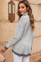 Load image into Gallery viewer, Striped Drop Shoulder Turtleneck Sweater