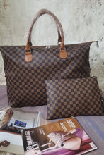 Load image into Gallery viewer, Checkered Two-Piece Vegan Leather Bag Set