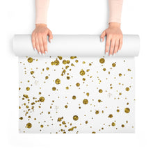Load image into Gallery viewer, White &amp; Gold Foam Yoga Mat