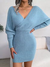 Load image into Gallery viewer, Rib-Knit Dolman Sleeve Sweater Dress