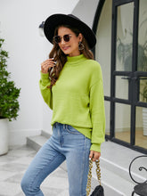 Load image into Gallery viewer, Turtleneck Dropped Shoulder Sweater