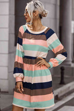 Load image into Gallery viewer, Striped Round Neck Dress with Pockets