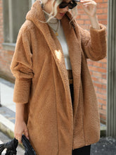 Load image into Gallery viewer, Open Front Hooded Teddy Coat