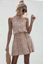 Load image into Gallery viewer, Printed Grecian Neck Mini Dress