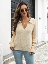 Load image into Gallery viewer, Johnny Collar Dropped Shoulder Sweater