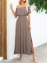 Load image into Gallery viewer, Off-Shoulder Slit Maxi Dress