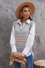 Load image into Gallery viewer, Geometric V-Neck Knit Vest