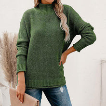 Load image into Gallery viewer, Mock Neck Dropped Shoulder Long Sleeve Sweater