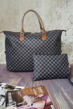 Load image into Gallery viewer, Checkered Two-Piece Vegan Leather Bag Set