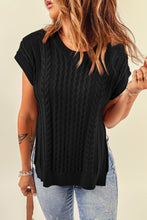 Load image into Gallery viewer, Cable-Knit Side Slit Sweater Vest