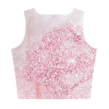 Load image into Gallery viewer, Pastel Pink and Glitter Design crop top