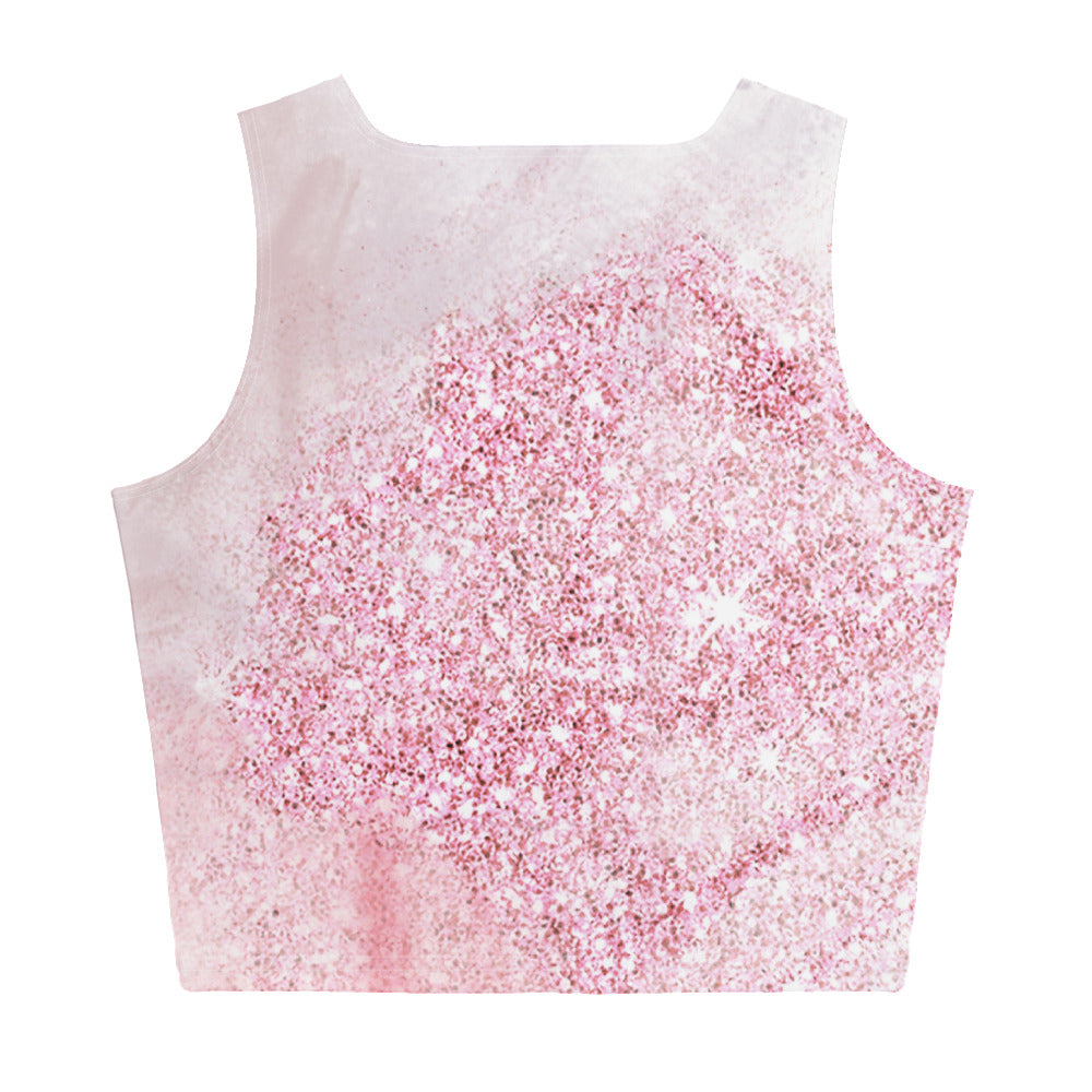 Pastel Pink and Glitter Design crop top