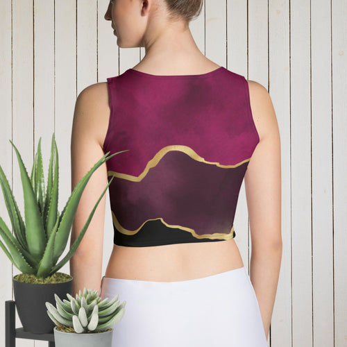 Burgundy Agate Design Crop Top