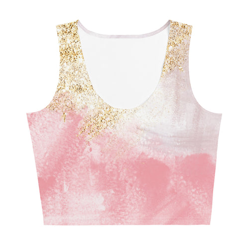 Pastel Pink and Glitter Design crop top