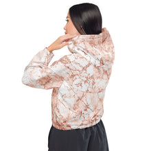 Load image into Gallery viewer, Women’s Coral Marbled Cropped Windbreaker