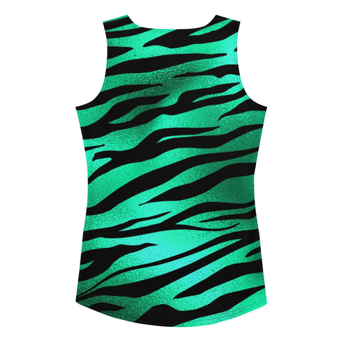 Emerald Green & Black Zebra Tank Top