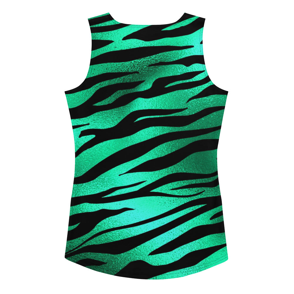 Emerald Green & Black Zebra Tank Top