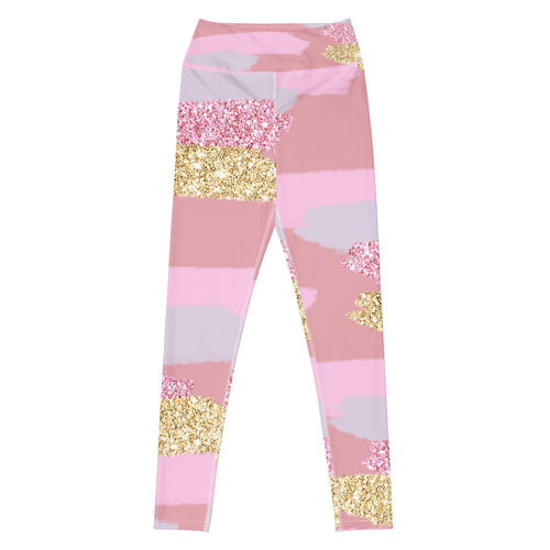 Pink and Glitter Fatigues Design Yoga Leggings