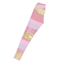 Load image into Gallery viewer, Pink and Glitter Fatigues Design Yoga Leggings
