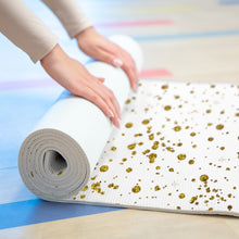 Load image into Gallery viewer, White &amp; Gold Foam Yoga Mat