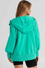 Load image into Gallery viewer, Zip Up Long Sleeve Drawstring Hoodie