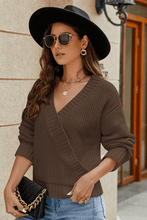 Load image into Gallery viewer, Surplice Neck Long Sleeve Sweater