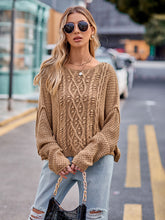 Load image into Gallery viewer, Round Neck Cable-Knit Sweater