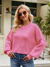 Load image into Gallery viewer, Round Neck Dropped Shoulder Sweater