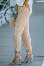 Load image into Gallery viewer, Tied High Waist Cargo Joggers